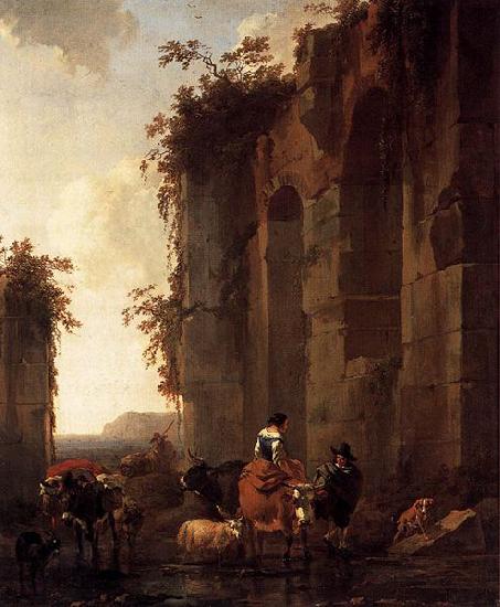 Nicolaes Pietersz. Berchem Ruins in Italy Germany oil painting art